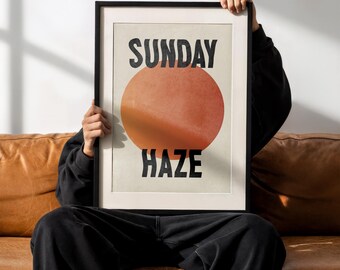 Impresión Sunday Haze: Póster de sol con degradado minimalista