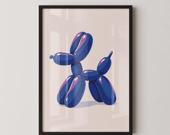HUMAN'S BESTFRIEND - Dog Balloon Bold Design, Modern Minimalist Wall Art Poster
