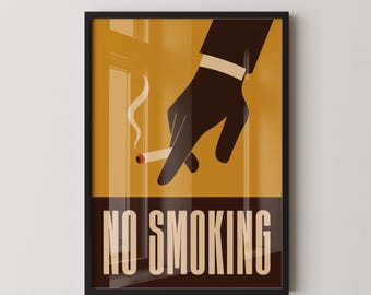 VIETATO FUMARE – Messaggio grafico retrò audace, poster da parete moderno e minimalista