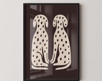 DALMATA - Stampa artistica minimalista e giocosa di un cane, poster astratto moderno con animali