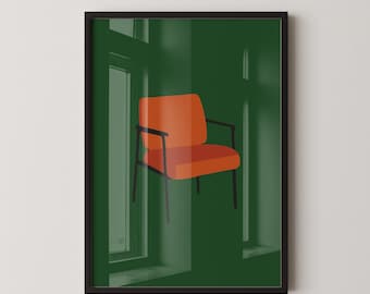 SEDIA ARTDÉCO - Decorazione murale moderna e minimalista, stampa dal design astratto per gli amanti dell'arredamento d'interni.