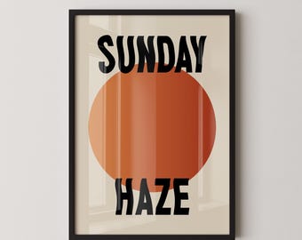 SUNDAY HAZE - Poster da parete rilassante, vibrante e minimalista