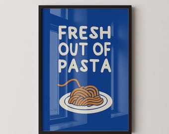 FRESH OO PASTA - Bold, Playful Food Design, Modern Minimalist Wall Art Poster