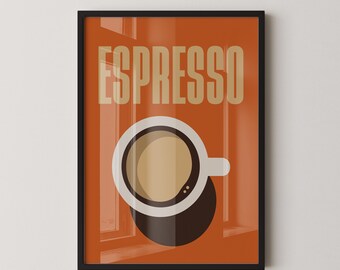ESPRESSO BIONDO – Stampa artistica da parete moderna e minimalista, poster a tema caffè