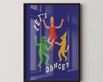 AMICI IMMAGINARI - Stampa artistica astratta con persone colorate, poster da parete moderno e minimalista