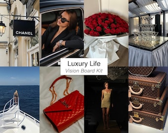 Luxury Life Vision Board | Collage Pages | 4-Page Manifestation Board Printable | (A4 & US Letter)