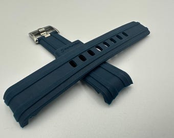 For OMG Seamaster 300 & MoonSwatch Watch Strap Handmade Crafted with Rubber Blue 20mm With Clasp