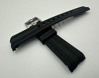 For OMG Seamaster 300 & MoonSwatch Watch Strap Handmade Crafted with Rubber Black 20mm With Clasp