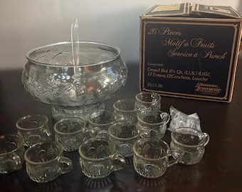 Jeannette Glass Crystal Fruit Punch Set – 26 Pieces
