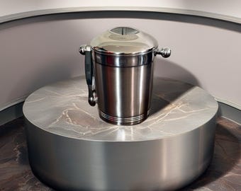 Vintage Copco Stainless Steel Ice Bucket with Lid & Tongs – Mid Century Modern