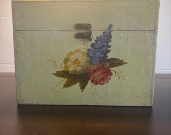 Decorative Floral Wooden Keepsake Chest