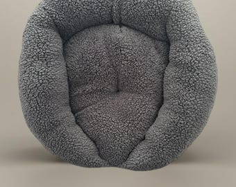 Cozy Charcoal Sherpa Upcycled Pet Bed - The Kota Line