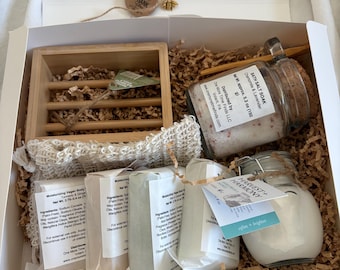Simple Luxuries Gift Set – Spa Gift Box, Bath and Body Set, Self Care Gift, Vegan Soap, Bath Soak, Relaxation Gift