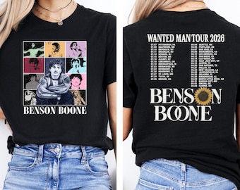 Comfort Colors® Benson Boone Shirt Wanted Man Tour 2026 T-Shirt, Retro Music Concert Tee, Fan Merch Souvenir, Vintage Style Graphic Top