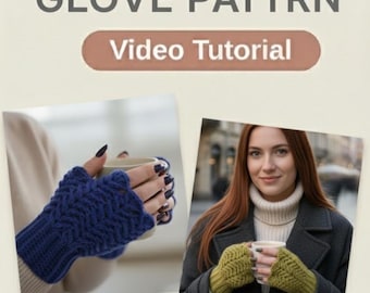 Handschuh für den Winter Schnittmuster Video Anleitung | Anfängerfreundliche Häkelanleitung, digitaler Download, DIY Häkelprojekt