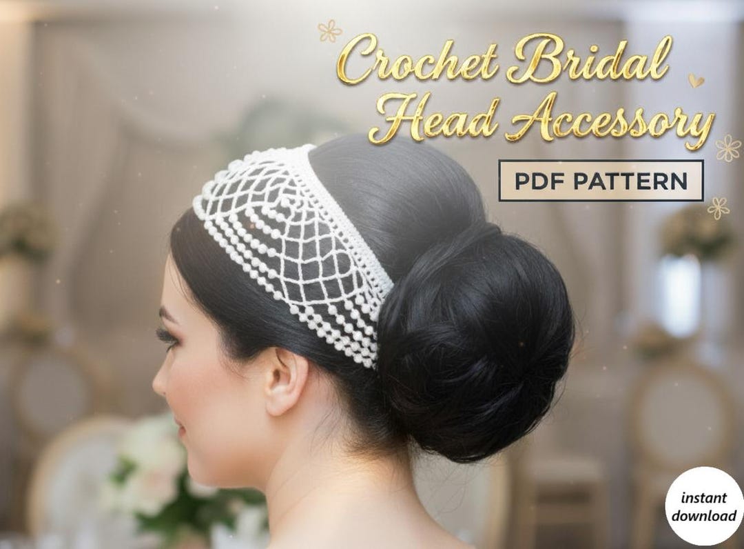Forehead Rhytid Patterns Crochet Bridal Head Accessory Pattern PDF | Beginner Lace Wedding Hair ...