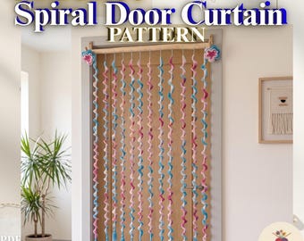 Crochet Spiral Door Curtain Pattern | Boho Room Divider | Cottagecore Wall Hanging | Beginner Friendly Digital PDF Download | Home Decor