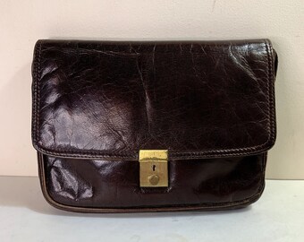 Bottega Veneta Vintage Brown Leather Crossbody Bag 70s