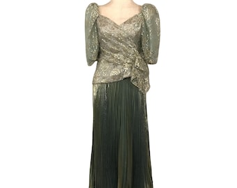 Vintage NEW Women's Princess Gown Separates Dress Blue Gold 1970s