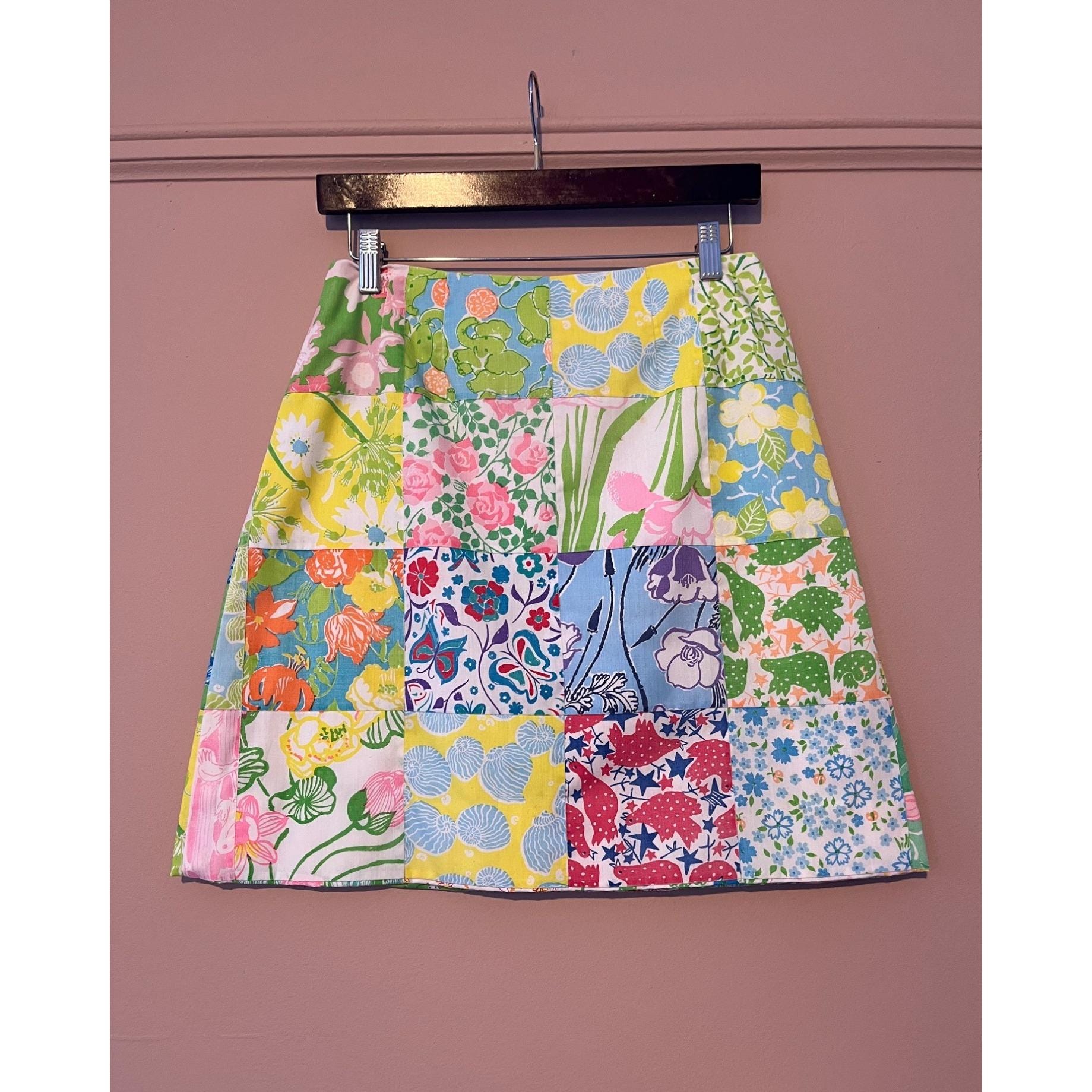 70s Patchwork Skirt - Etsy
