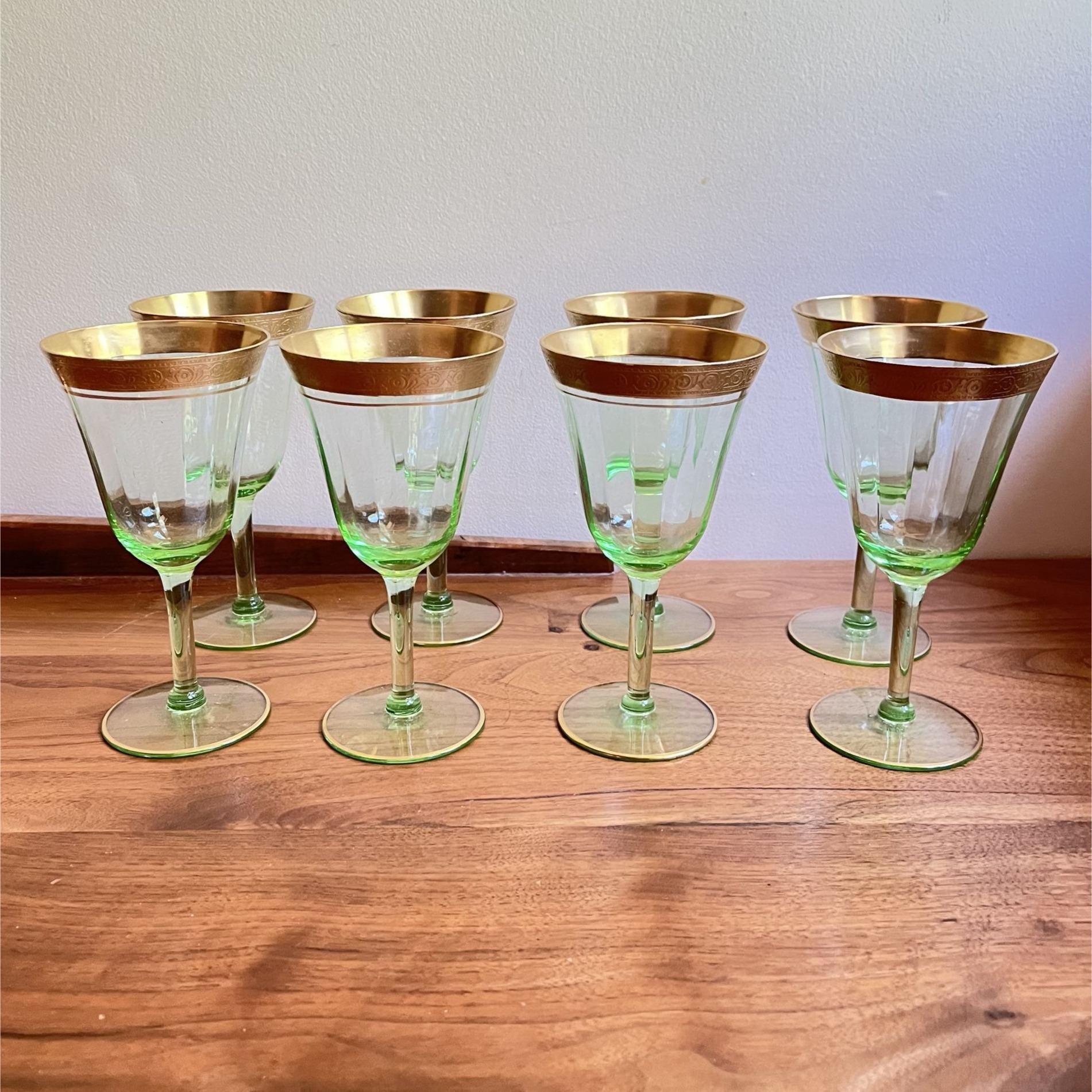 Lot Rare De 6 Verres à Cordiaux Franciscan - Motif Ondine - Style Mid-century - Occasion