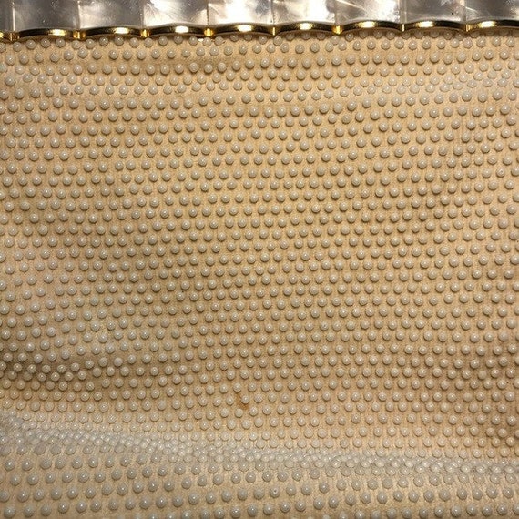 Vintage Cream Dot Frame Bag Pearl Lucite - image 4