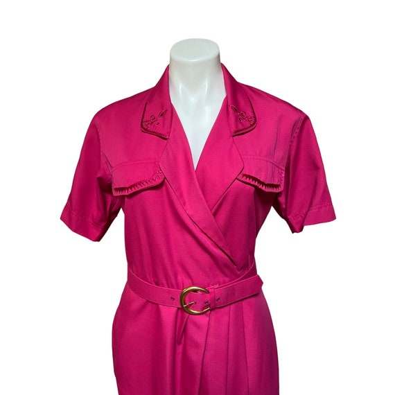 Vintage 90s Hot Pink Western-style Shirt Dress 10 Petite SMALL - Etsy