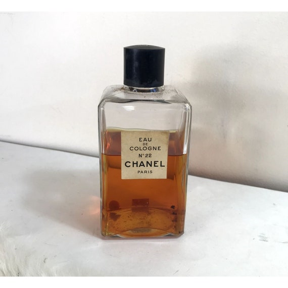 Chanel No. 22 Eau De Cologne Vintage Perfume Bottle 1970s 