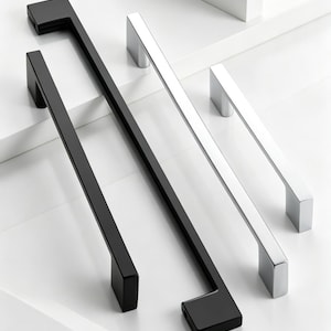 Geborsteld aluminium wit/zwart keukenkast handgrepen vierkante bar pull 128 mm 160 mm 320 mm kast ladedeur garderobekast meubelbeslag