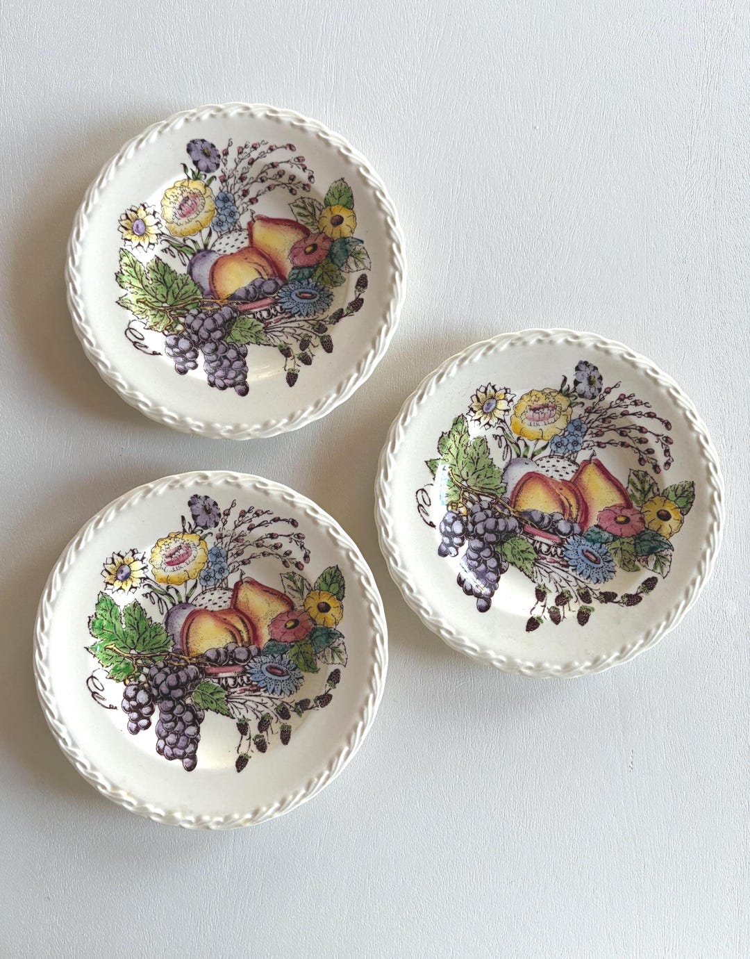 Vintage Vernon Kilns Fruit Dessert Plates – Cottagecore Kitchen Set - Etsy