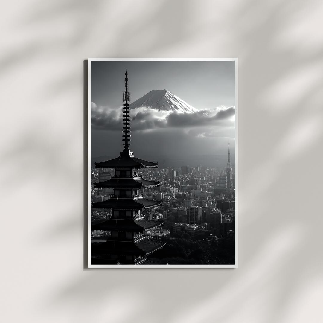 Tokyo Japan Art Print | Mount Fuji City Travel Poster - Etsy