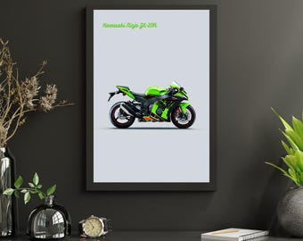 2024 Kawasaki Ninja ZX-10R 40th Anniversary Poster | Digital Print