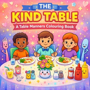 26 Page Table Manners Colouring Activity Book for Kids, Educational Activity for Children (PDF, PNG Downloadable A4)