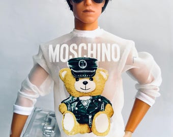 See-Through Shirt & Pants Doll Outfit: Bear Print, Fashion Royalty FR, Ken, 1/6 Scale