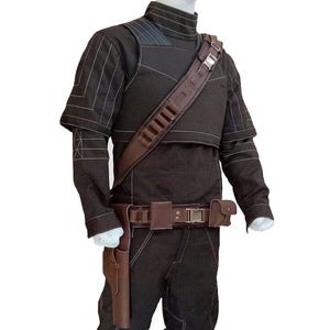 Mandalorian Din Djarin Cosplay Costumes | Star Wars Beskar Bounty Hunter Outfit with Mando Leather Holster Belt | Custom Flight Suit Cosplay image 1