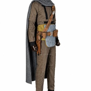 Mandalorian Din Djarin Cosplay Costume Full Set | Star Wars Beskar Bounty Hunter Armor Outfit Leather Holster Belt Cape Flight Suit for Men image 2