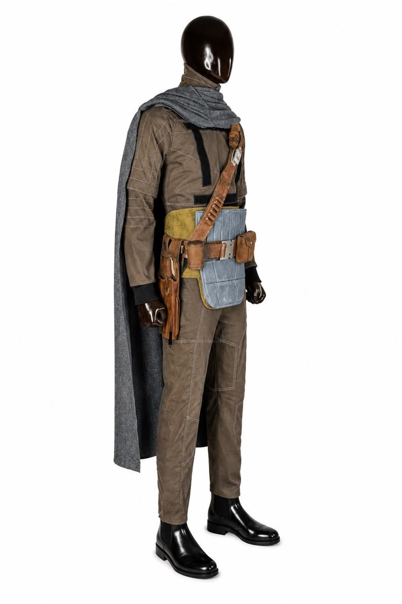 Mandalorian Din Djarin Cosplay Costume Full Set | Star Wars Beskar Bounty Hunter Armor Outfit Leather Holster Belt Cape Flight Suit for Men image 2
