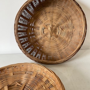 Vintage Round Wicker Sewing Basket