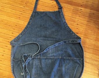 Denim Apron -  Mens or Womens Apron with pockets ready to personalize