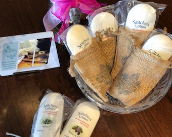 Moisturizing Hand Cream for Sewing: Artisan Stitcher's Lotion with Burlap Gift Bag