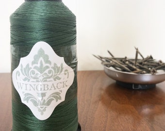 Green Bonded Nylon Upholstery Thread: Heavy Duty Sewing, Leather Stitching (1750 yds)