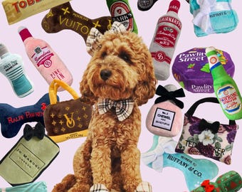 Pluszowe zabawki dla psów – Designerskie pluszowe aksamitne zabawki w kształcie kości: piszcząca zabawka – urocze prezenty dla psów, designerska zabawka dla zwierząt, luksusowa kolekcja zabawek dla psów