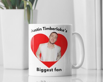 Justin Timberlake Biggest Fan Mug, Justin Timberlake Fan Gift, Pop Music Coffee Mug, Pop Icon Mug, Music Lover Mug, Celebrity Fan Gift
