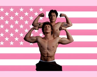 Shane Hollander & Ilya Rozanov American Flag, Heated Rivalry Fan Gift, Hockey Fan Gift, Dorm Tapestries, LGBTQ Gift