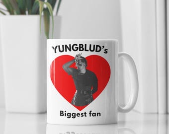 YUNGBLUD Biggest Fan Mug 11oz Ceramic Coffee Cup Alternative Music Gift Punk Rock Mug Fan Gift Music Lover Present, Punk Gift Idea For Him