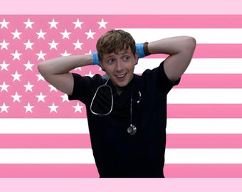 Tapiz de bandera rosa de Dennis Whitaker, tapiz de pared con bandera estadounidense rosa, póster de Dennis Whitaker, decoración para habitación de fans, arte mural estético