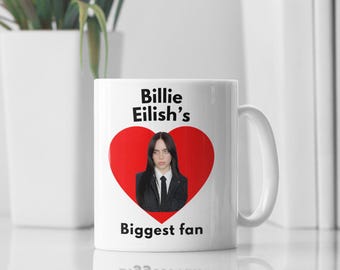 Billie Eilish Biggest Fan Mug – Hit Me Hard and Soft Tour Coffee Cup, Pop Music Fan Gift, Aesthetic Concert Ceramic Mug, Artist Fanbase Gift