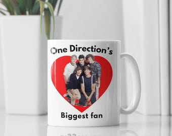 One Direction Biggest Fan Coffee Mug – 1D Band Fan Gift Mug Featuring Harry Styles Zayn Malik Niall Horan Liam Payne Louis Tomlinson