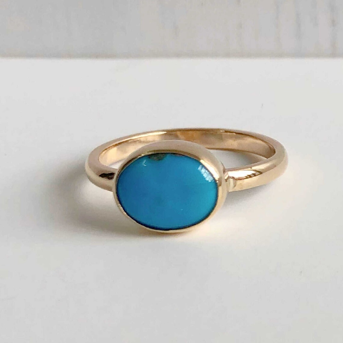 Jane Austen Style Ring Oval Turquoise Gold Ring Recycled - Etsy