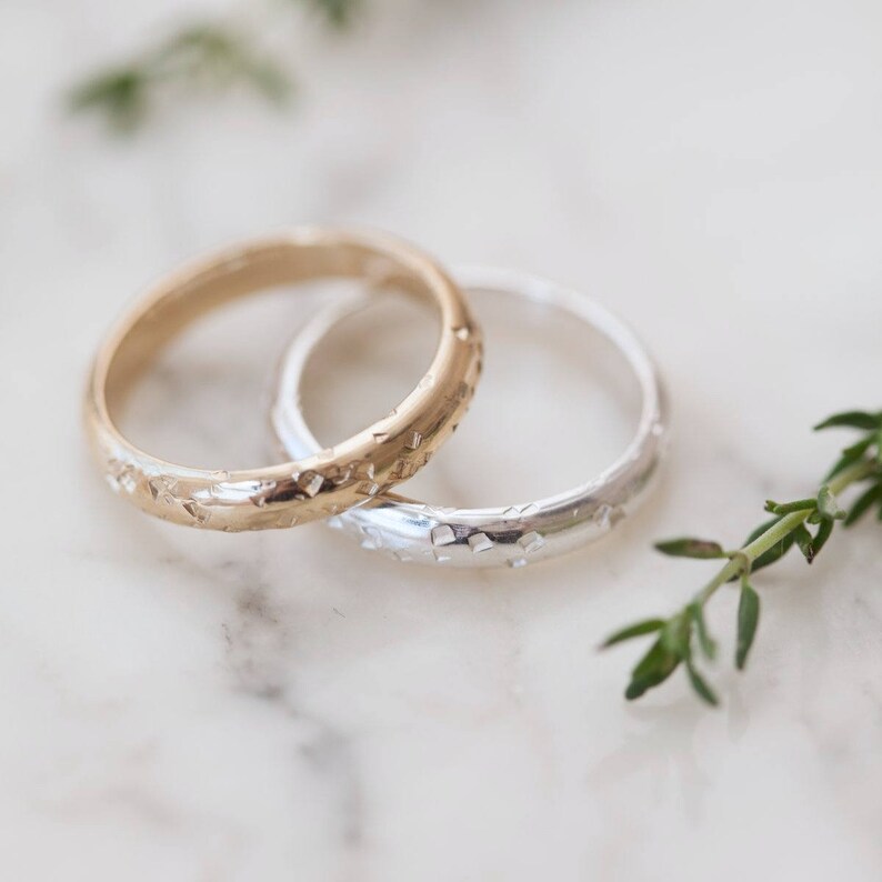 Sugar Personalised Wedding Ring Silver or Gold Wedding Rings Etsy
